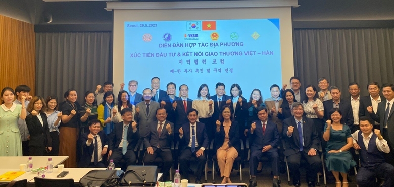 Các đại biểu tham dự Diễn đàn Hợp tác địa phương, Xúc tiến đầu tư và Kết nối giao thương Việt – Hàn 2023. (Ảnh: VKBIA)